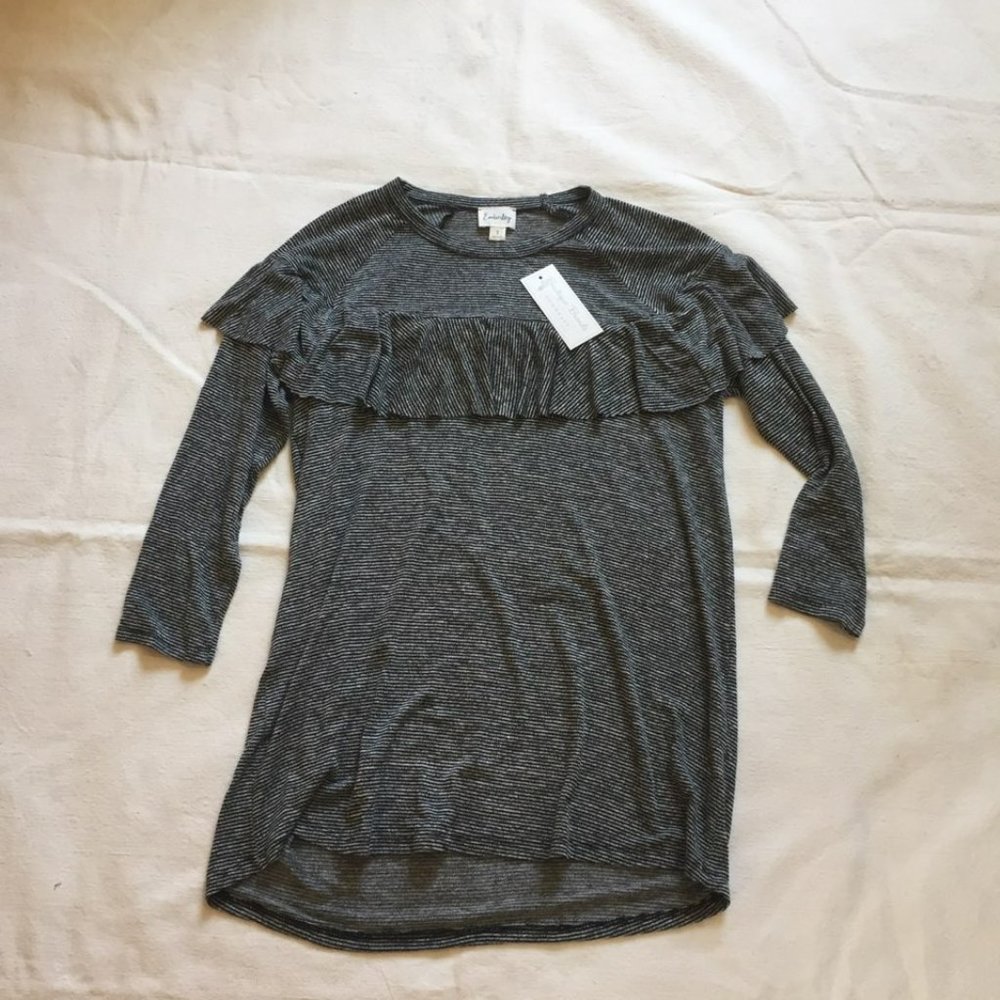 NWT Down East Emberley black & white striped top